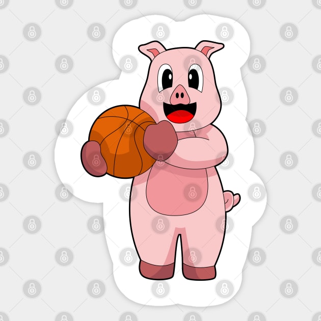 Pig Basketball player Basketball Sticker by Markus Schnabel